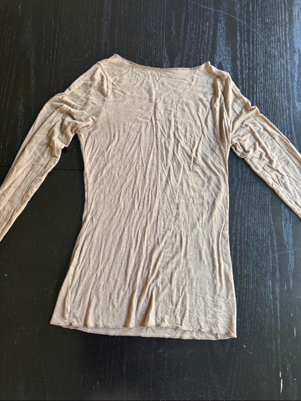 intimissimi Neutral Beige Long Sleeve Crewneck Top